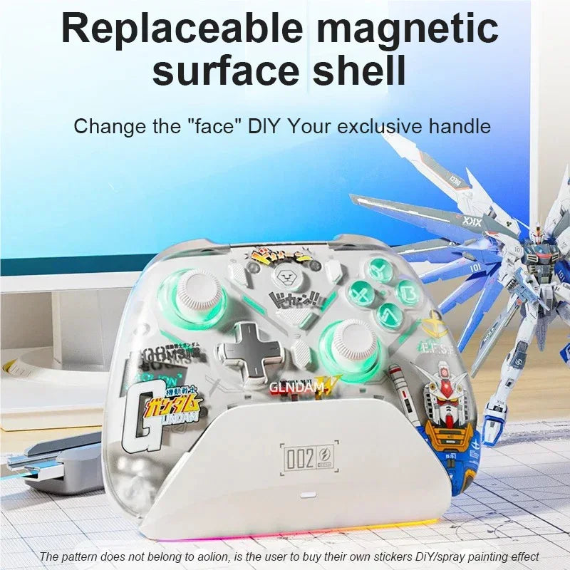 Aolion K20 RGB Wireless Gaming Controller With Charging Dock Gamepad Hall Effect Joystick Trigger For Switch 2/PC/Phone/Switch