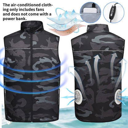 Summer Cooling Fan-Equipped Air-Conditioned Vest—Ideal for High-Temperature Work Environments; Breathable Outdoor Cooling Vest