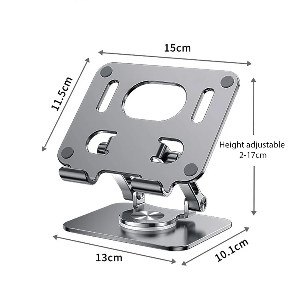 Foldable Bracket Stand 360 Degree Rotating Hollowed Tablet Holder Anti Slip Tablet Holder Desk Height Adjustable for 4.7-12 Inch