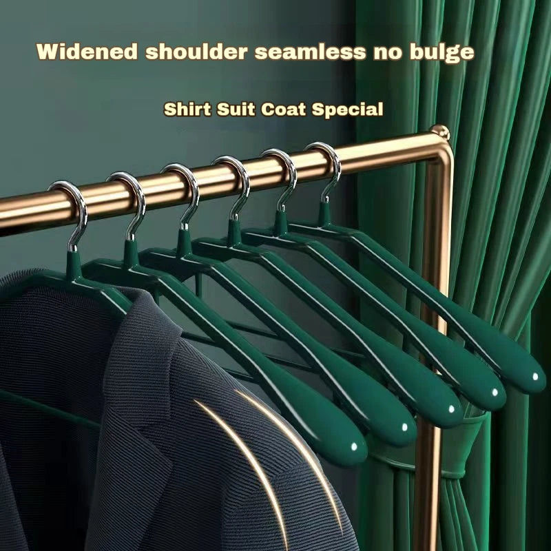 Curved non-slip thick broad shoulder hangers stainless steel household seamless clothes support wardrobe wide shoulder wholesale