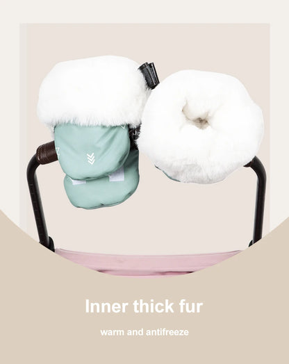 Stroller Gloves 1 Pair Winter Windproof Warm Cute Bear Brown Style Universal Prams Gloves Waterproof Baby Stroller Accessories