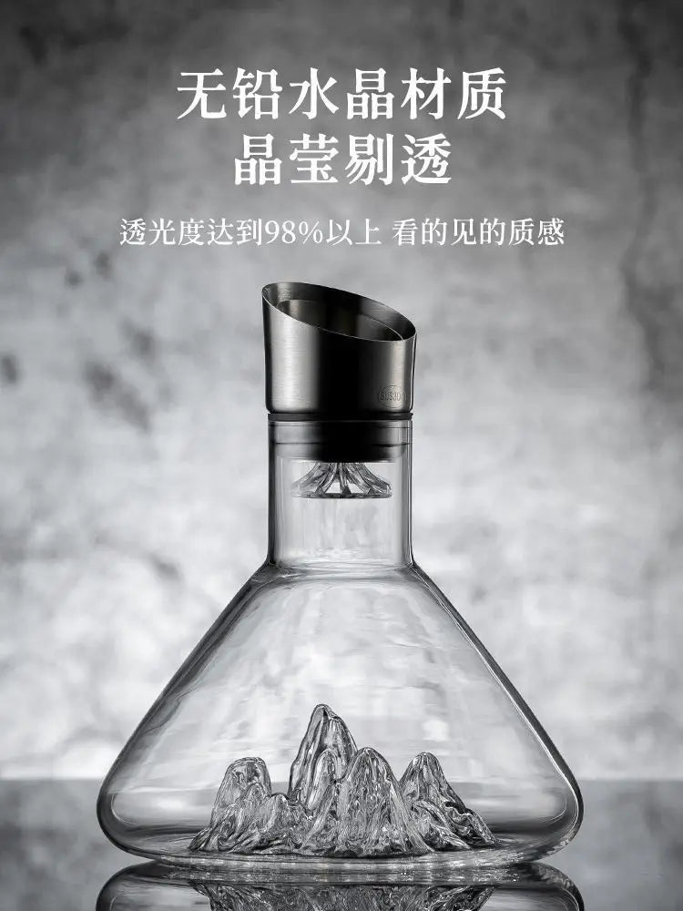 1500ML Iceberg Whisky Wine Decanter Handmade Lead-free Crystal Wine Pourer Carafe Thickened Wine Dispenser Pot Bar Accessories