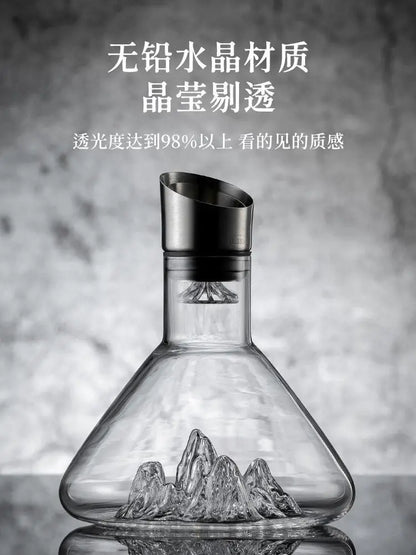 1500ML Iceberg Whisky Wine Decanter Handmade Lead-free Crystal Wine Pourer Carafe Thickened Wine Dispenser Pot Bar Accessories