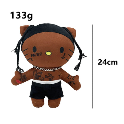 New Hello Kitty Ken Carson Rapper Trippie Taylors Plush Toy Doll with Clothes Stuffed Soft Plush Toys Fans Collect Gifts