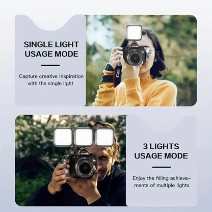 Mini Fill Light Rechargeable Mobile Phone Computer Camera Selfie LightPhotography 180 Degree Rotation Clip-on LED Light