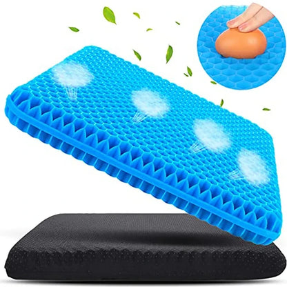 Gel Seat Cushion Double Thick Egg Gel Summer Cushion for Pressure Relief Breathable Chair Pad Car Seat Office Chair Soft Cushion