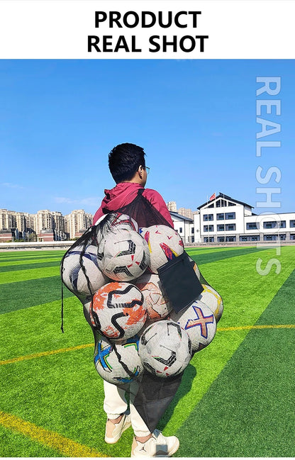 Loogdeel Football Basketball Ball Pack Double Shoulder Storage Pouch Shoulder Net Pocket Bag Training Sports Equipment Bag