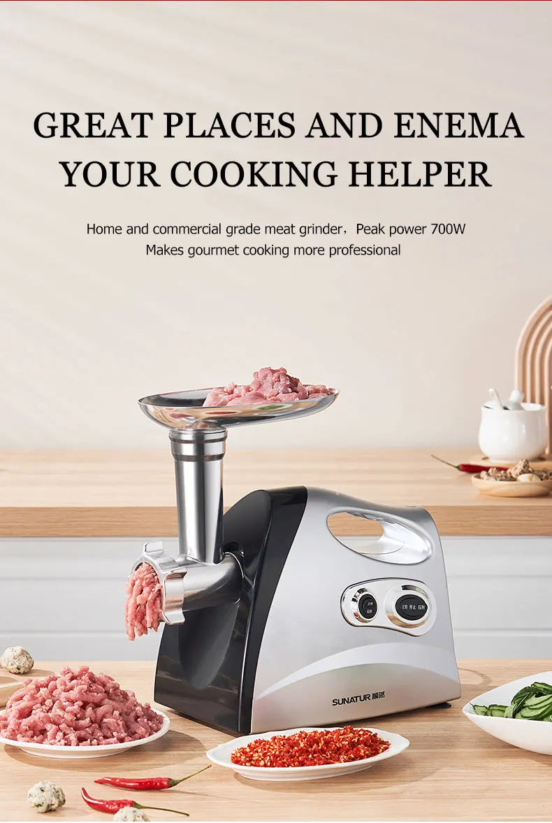 SUNATUR Premium Elektrischer Zerkleinerer &amp; Fleischwolf - Küchengeräte Zerkleinerer, Prozessor, Zerkleinerer für alle Ihre Kochbedürfnisse