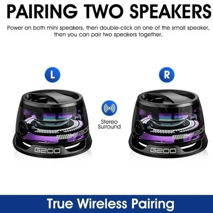 XIKCU G200 Portable Bluetooth Speaker HECATE RGB Lighting Magnetic Speaker BT5.3 Mini Sound Box 7 Hours Playback Phone Holder