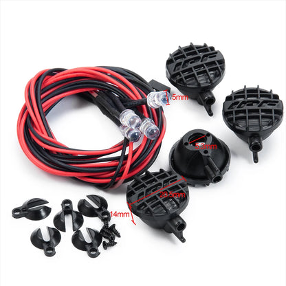 MIBIDAO 2/4LED RC Car Roof Light Round Lamp Spotlight For 1/10 Axial SCX10 II 90046 TRX4 Tamiya CC01 D90 D110