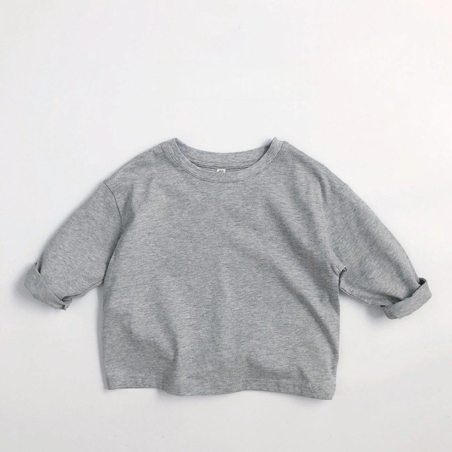 2025 Kids Clothes Solid Color Casual Long Sleeve T-Shirt 2-7Y Boys Girls Cotton Loose Basic Tee Children's Soft Undershirt Top