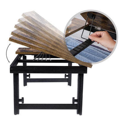 SONGMICS Laptop Desk for Bed or Sofa with Adjustable Tilting Top, Breakfast Serving Tray with Height Adjustable Folding Legs