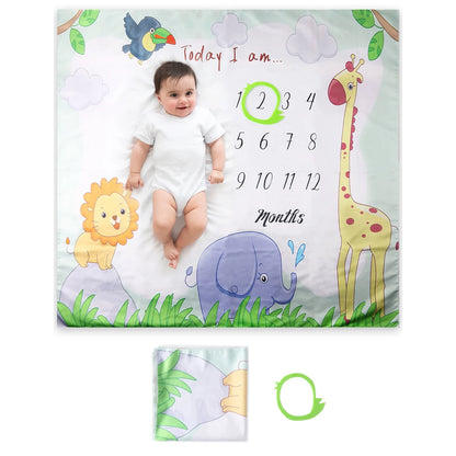 Ylsteed Newborn Milestone Blankets Baby Monthly Growth Souvenirs Infant Photo Shooting Background Blanket Match Wood Dics Card