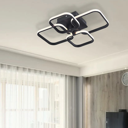 KOMORE Moderne, energieeffiziente LED-Deckenleuchte, halbaufgesetzt, Weiß / Stufenlos dimmbar