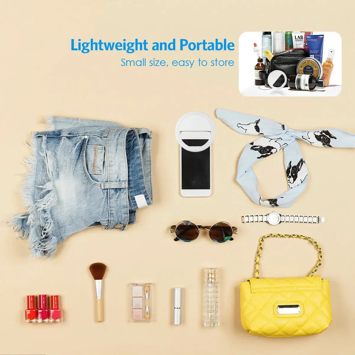 Led Selfie Ring Light Portable USB Charge Phone Lens Lamp Mobile Phone Live Broadcast Video Selfie Fill Light for All Smartphone