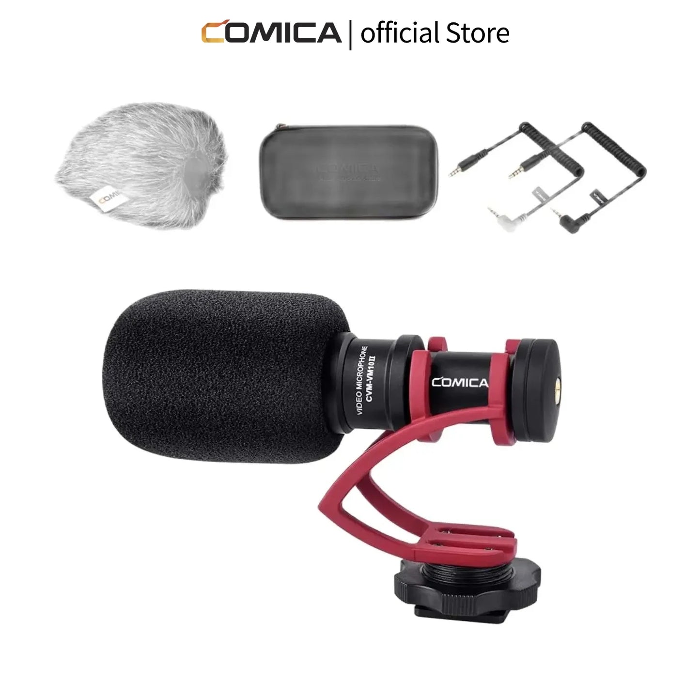 Camera Microphone,COMICA CVM-VM10II Professional Shotgun Microphone with Shock Mount For iPhone,DSLR Camera,Android Smartphones