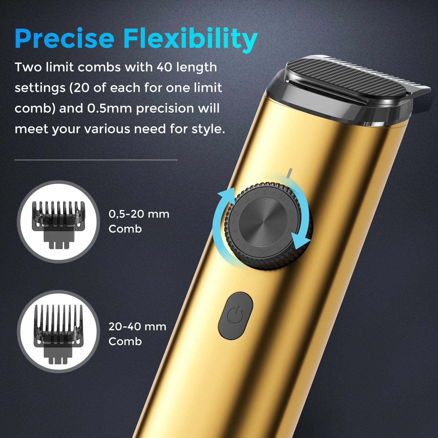 SEJOY Hair Clipper Kit Professional Hair Nose Trimmer for Men Reachageable Waterproof Haircutting Machine,Gold