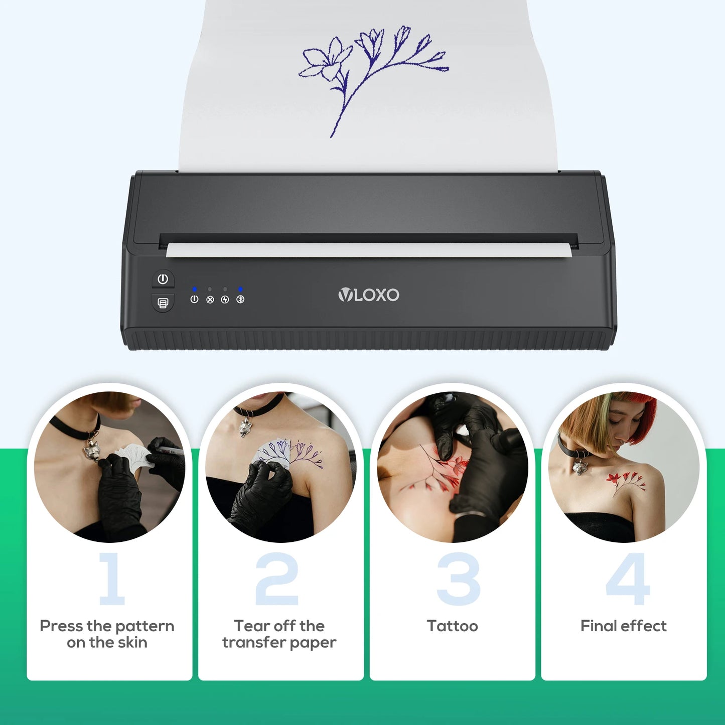 MHT-P8008 Tattoo Transfer Thermal Printer Tattoo Stencil Printer Machine A4 Tattoo Thermal Printer