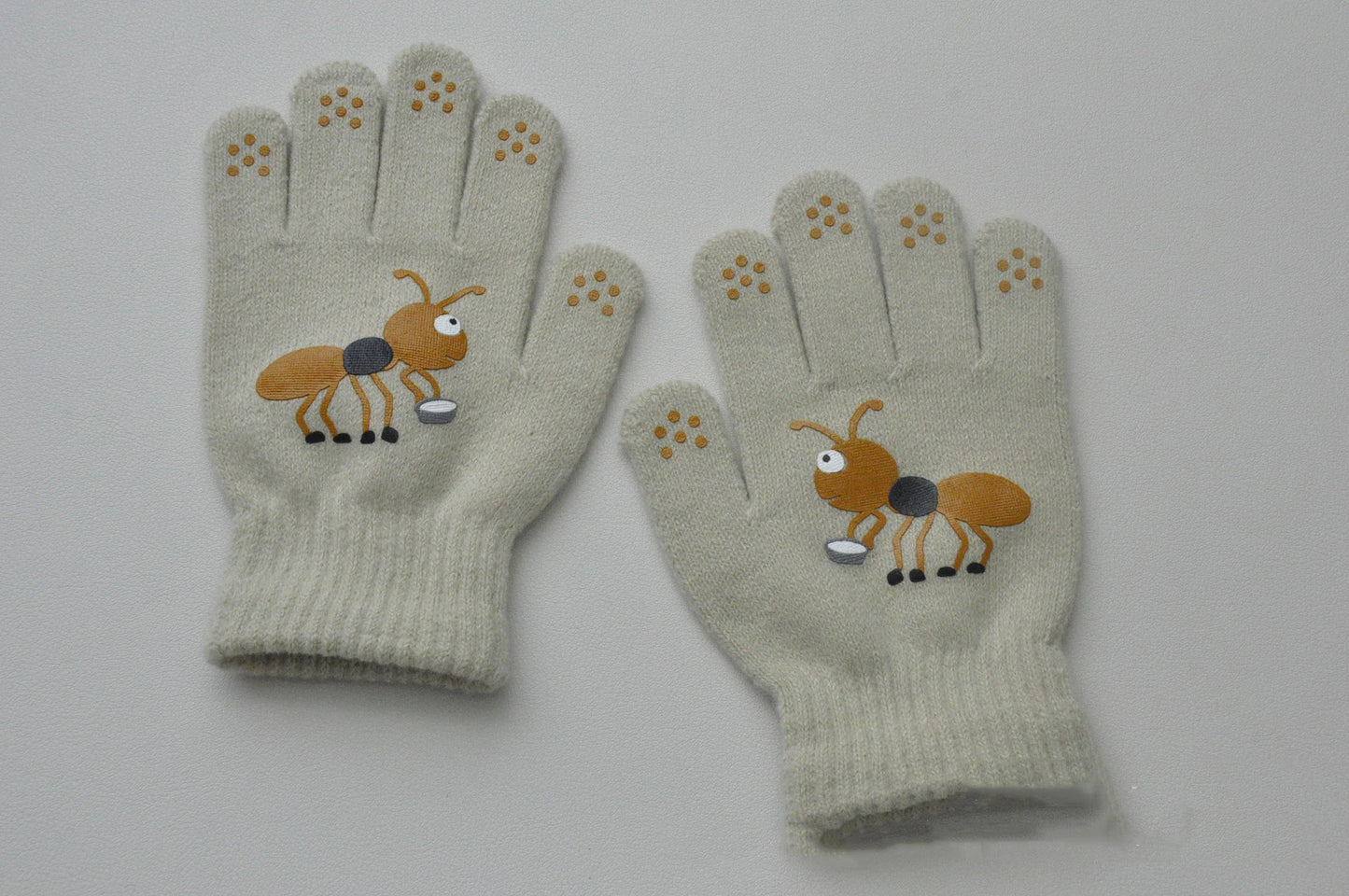 Children Knitted Warm Gloves For 5-12Y Baby Students Winter New Insect Full Finger Mittens Outdoor Cycling Skiing Gloves