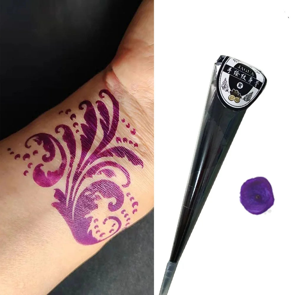 25g Indian Henna Dark Red Tattoo Paste Temporary Henna Cone For Tattoo Body Art Sticker Special Body Art Paint Henna