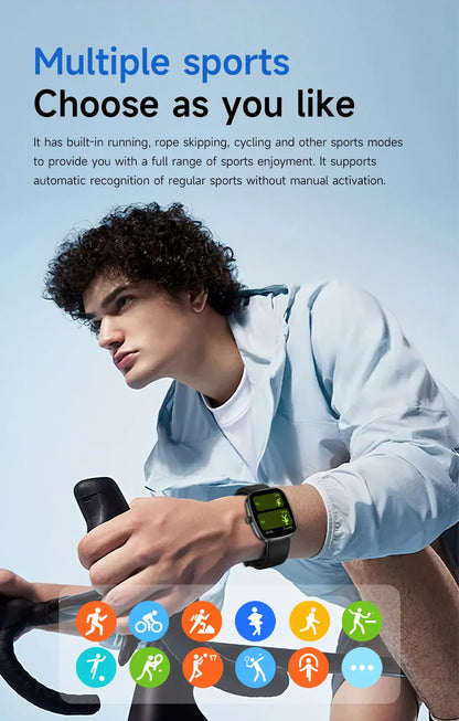 New Smart Watch Android IOS Phone 1.44 Inch Color Screen Bluetooth Call Blood Oxygen/Pressure Monitoring Smart Watch Women Men