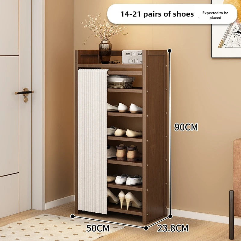 Free installation shoe rack indoor simple folding household multi-layer dustproof rental room shoe storage artifact
