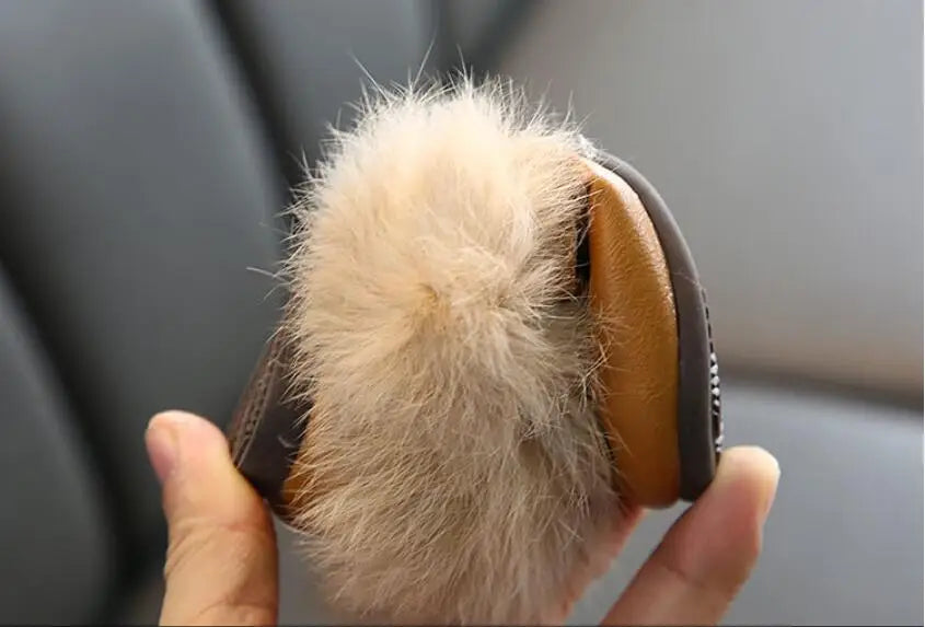 Kids Winter Slippers - Luxury Fur Lined Non-Slip Indoor Boots for Boys & Girls