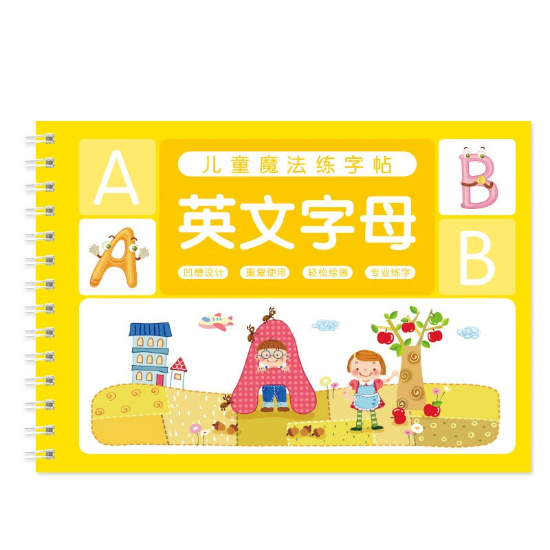 Magic French Copy Book Groove Practice Copybook Children Notebook Learning Numbers French Letter Calligraphy Write Exercise Book