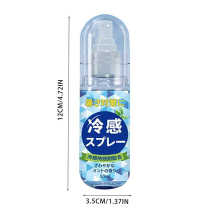 50ml Summer Cooling Spray Portable Ice Feeling Clothing Training Relief Long-lasting Hydrating Cool Spray For Face& Body Bottle