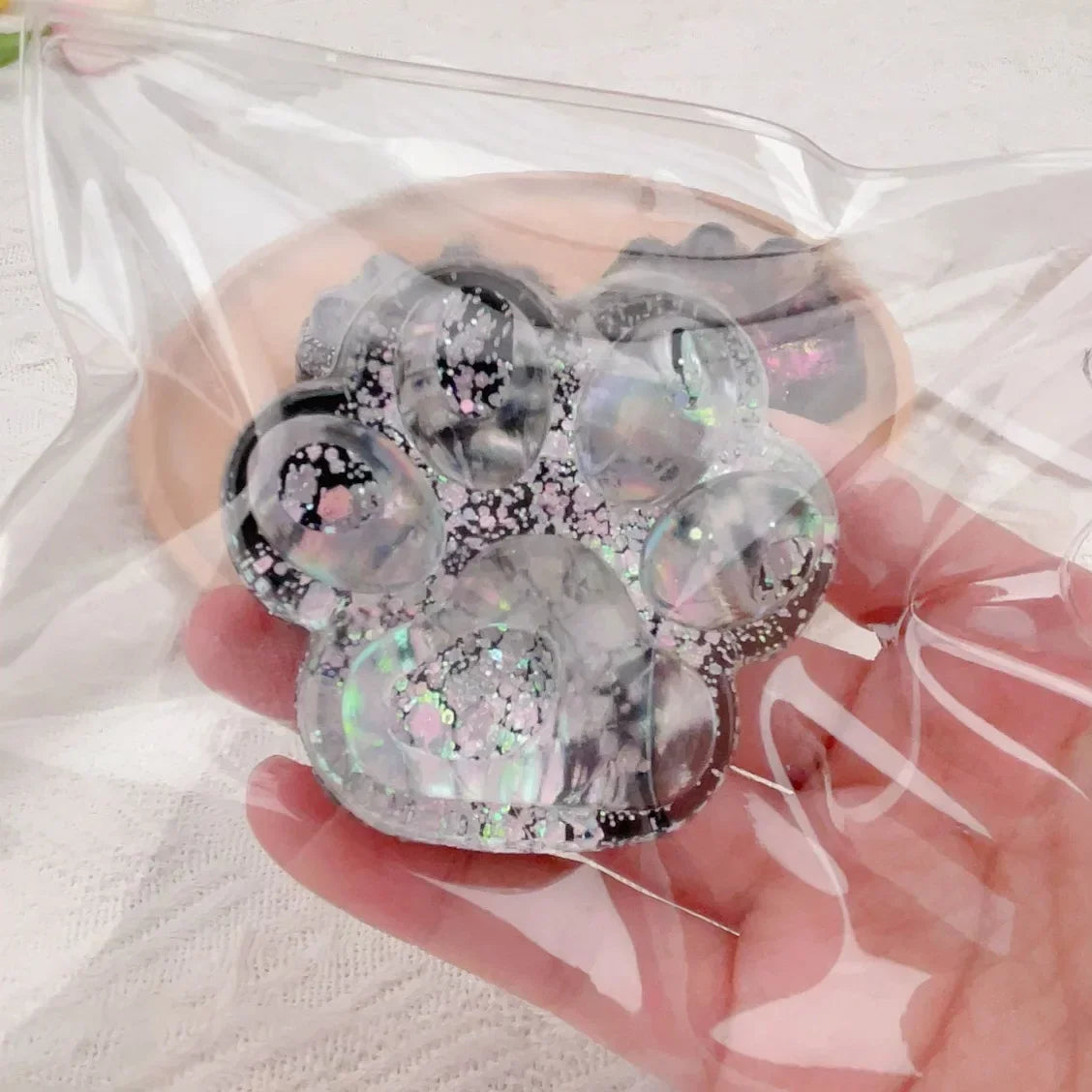 1PC Dark Starry Sky Cat Claw Squishy Fidget Toys Soft Cute Cat Paw Slow Rebound Pinch Decompression Toy for Kids Christmas Gifts
