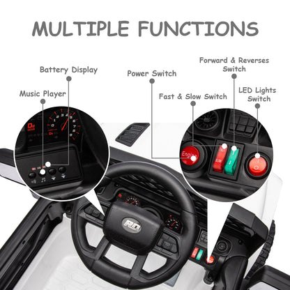 12V Ride On Car for Kids Electric Vehicle Toddles Battery Powered Truck Car Toy with Remote Control, 4-Wheel Suspension