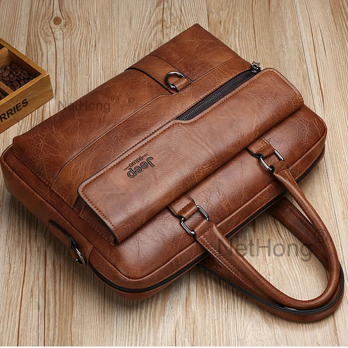 Men's Leather Cross Body Messenger Shoulder Handbag Travel Work Business Bag