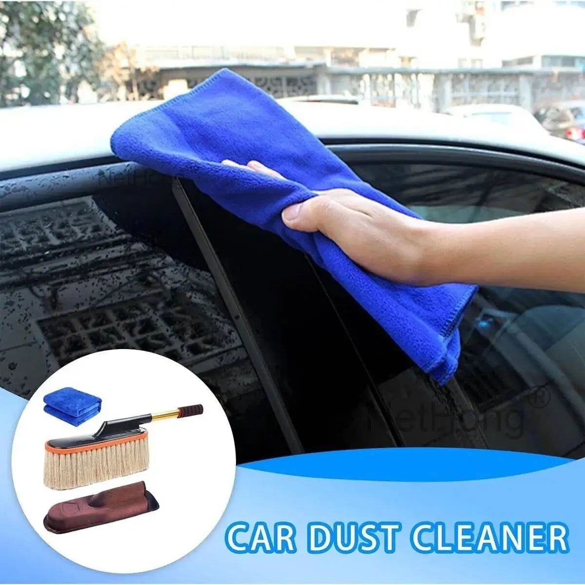 Telescopic Car Duster Wax Brush Mop Cleaning Cloth Scratch Free Dusting Waxing