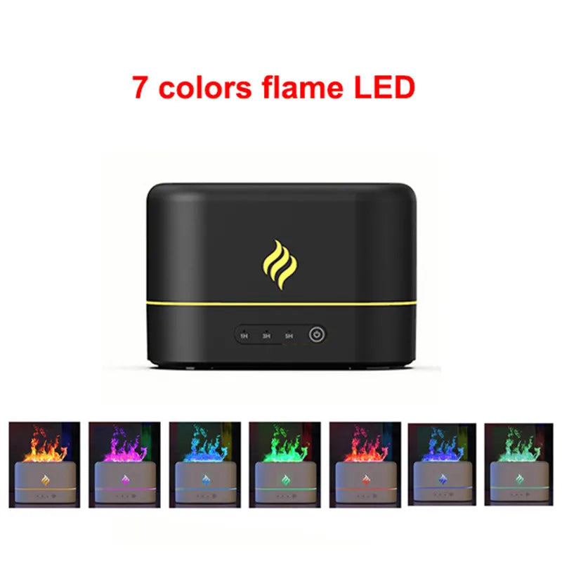 7 colors Fire Flame Air humidifier Cool Mist Usb Led change color Aroma Essential Oil Diffuser h2o air humidifier Room Freshener