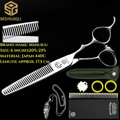MSHUIGU professional barber Small size scissors 440C 5-5.5-6inch Multifunctional thinning shears Salon Tool Accessories
