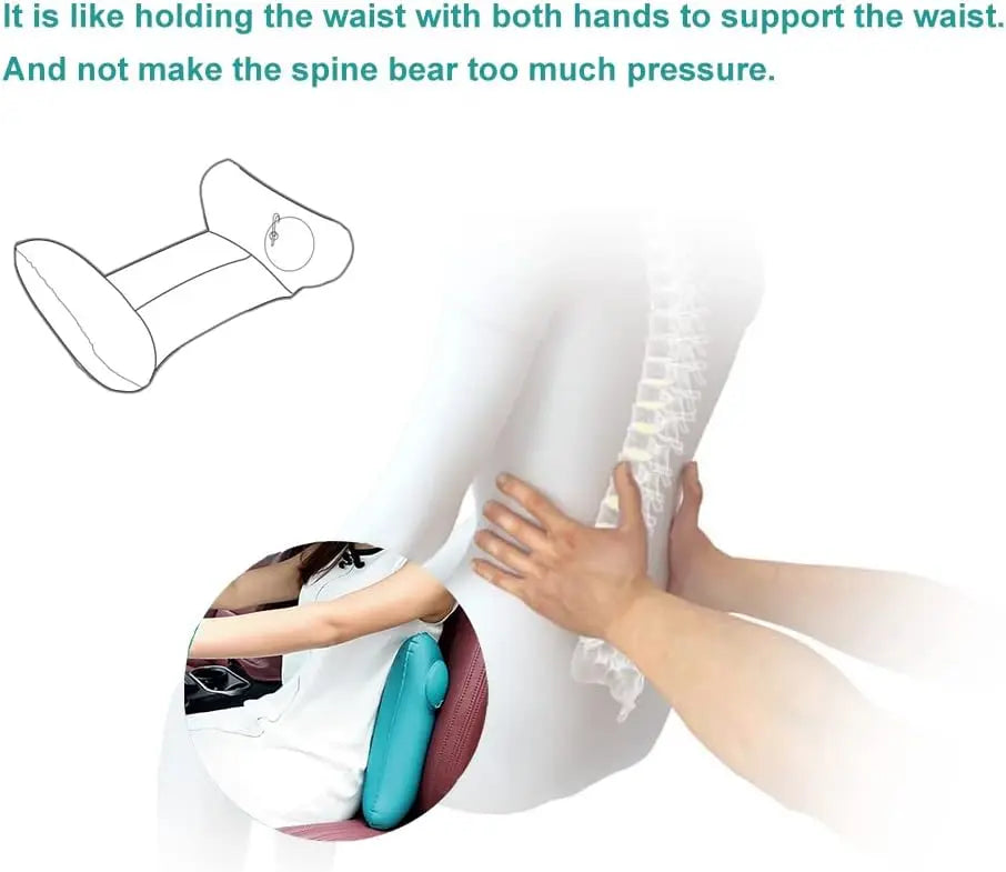 Aufblasbares Reise-Stillkissen, aufblasbares Lenden- und Rückenstützkissen für lange Flugreisen