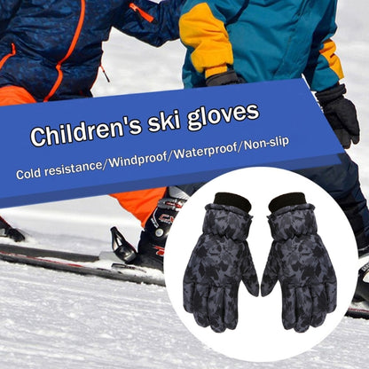 1 Pair Children Winter Warm Snowboarding Ski Gloves Windproof Waterproof Non-slip Full Finger Kids Cold Weather Mittens