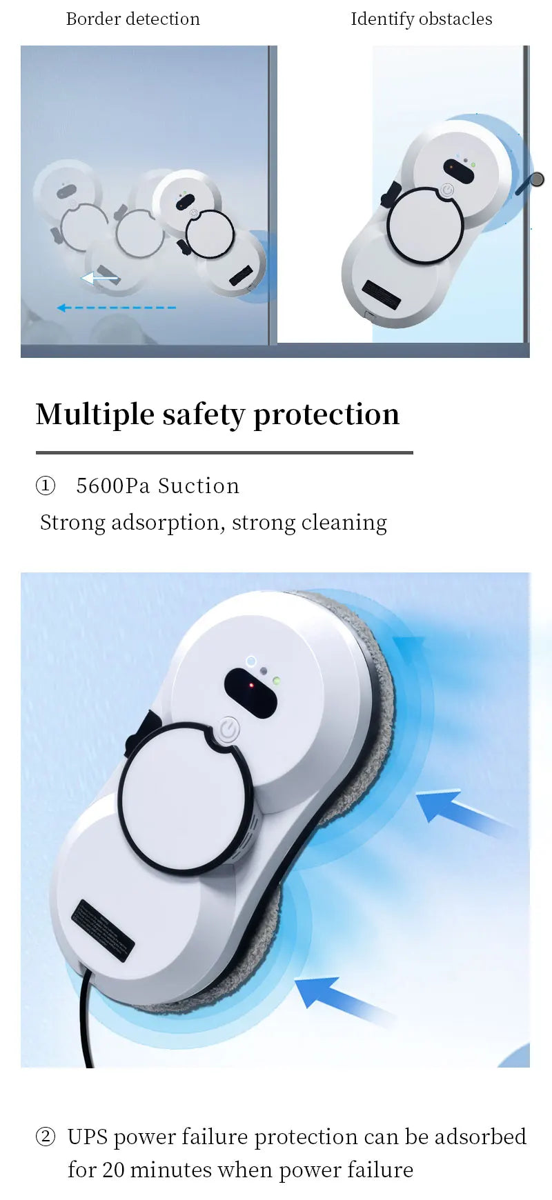 Water spray window cleaning robot intelligent high-rise double-sided brushless motor glass cleaner spray type