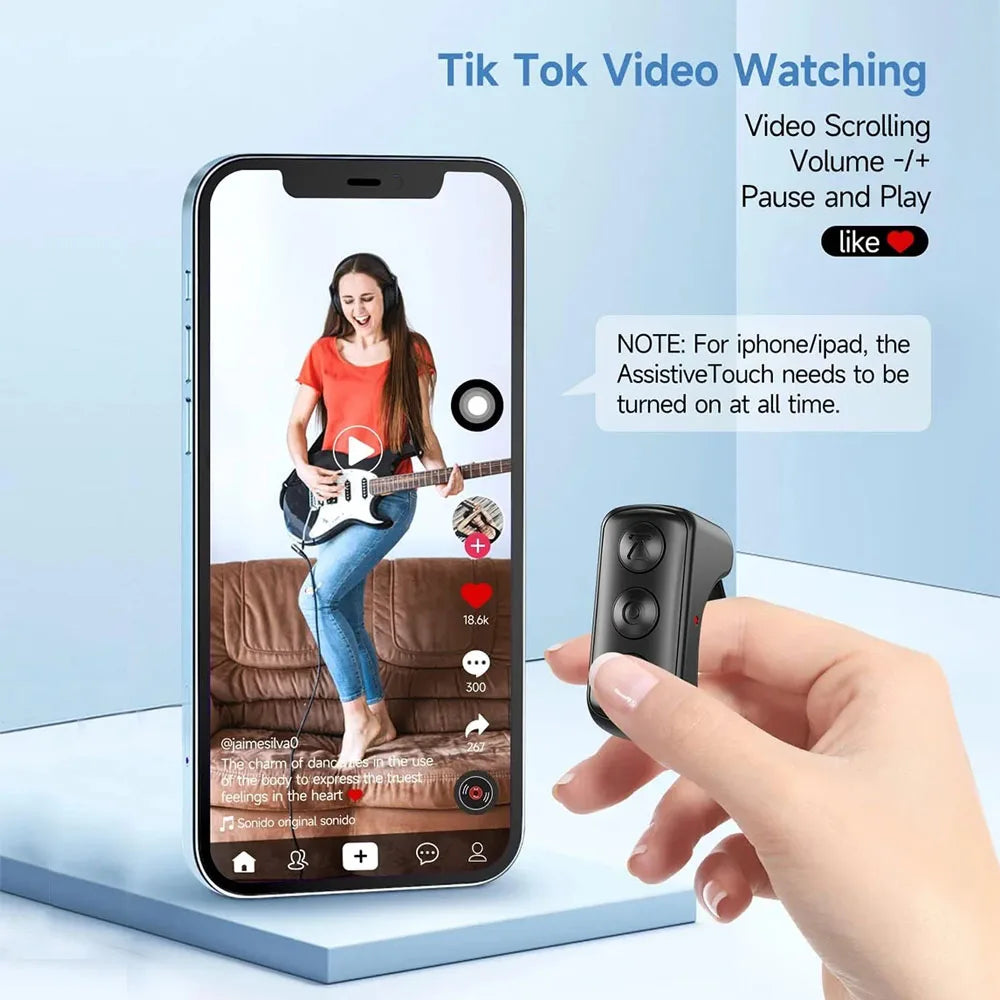 TikTok Mobile Phone Bluetooth Photo Recording E-book Kindl Novel Page Turning Remote Control Smart Rings