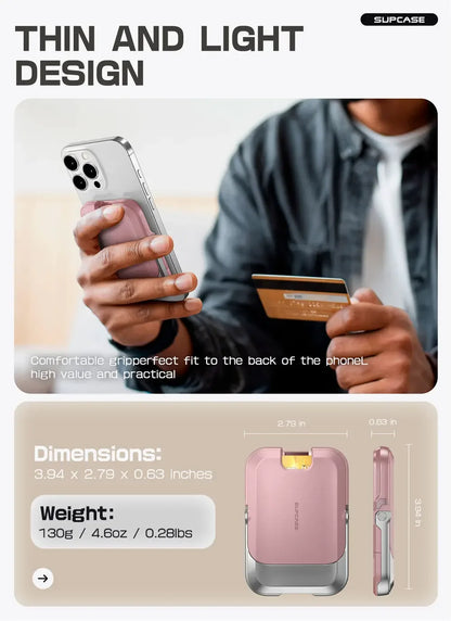 SUPCASE Magnetic Wallet Phone Stand Card Holder for iPhone 16/15/14/13 Series Strong Magnetic Lock Wallet with Stand