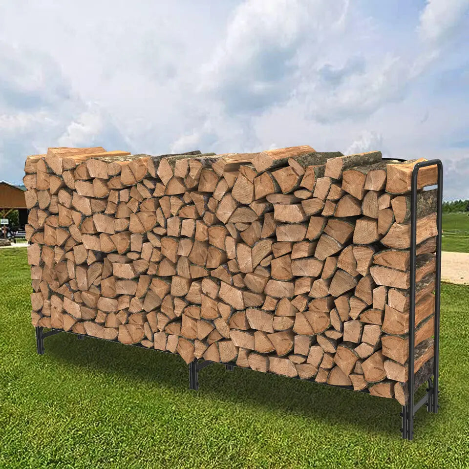 Heavy Duty Firewood Log Rack, Long Large Storage Holder, Wood Stackers, Garden Indoor, 91.6”
