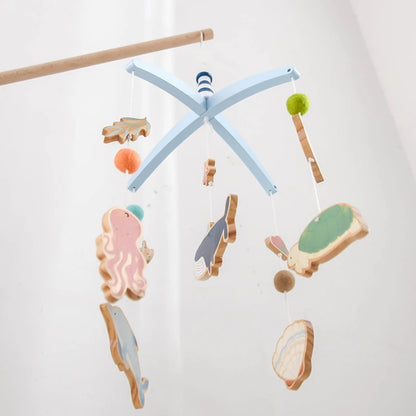 Newborn Baby Rattles Toys 0-12 Months Soft Felt Whale Bed Bell Infant Mobile Crib Hanging Musical Carousel Toy Boys Girls Gift