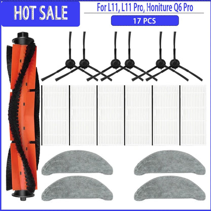 Hauptseitenbürste, Filter, Wischmopp, Staubbeutel für Imou L11 / L11 Pro / Honiture Q6 Pro / Laresar L6 Pro / Airrobo T10+ / Arnagar S8 Pro Ersatzteile