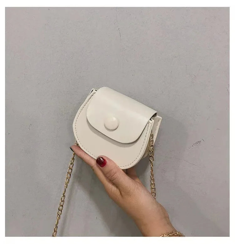 Fashion Kids Children PU Leather Shoulder Bag Lovely Baby Girls Mini Chain Coin Purse Cute Princess Crossbody Bags Small Wallet