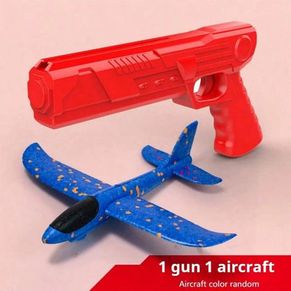 Kids Foam Catapult Plane Launcher - Outdoor Flying Glider Toy Set
