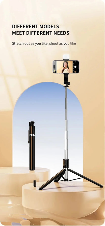 Ultra Long 1700mm Selfie Stick with Bluetooth Remote Portable Phone Holder And Fill Light Tripod Stand for Live Broadcasts