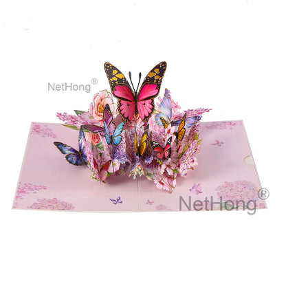 3D Butterfly Pop Up Greeting Cards Postcard For Valentine's Day, Mother, Anniversary, Wedding Invitation Greeting, Birthday Gift