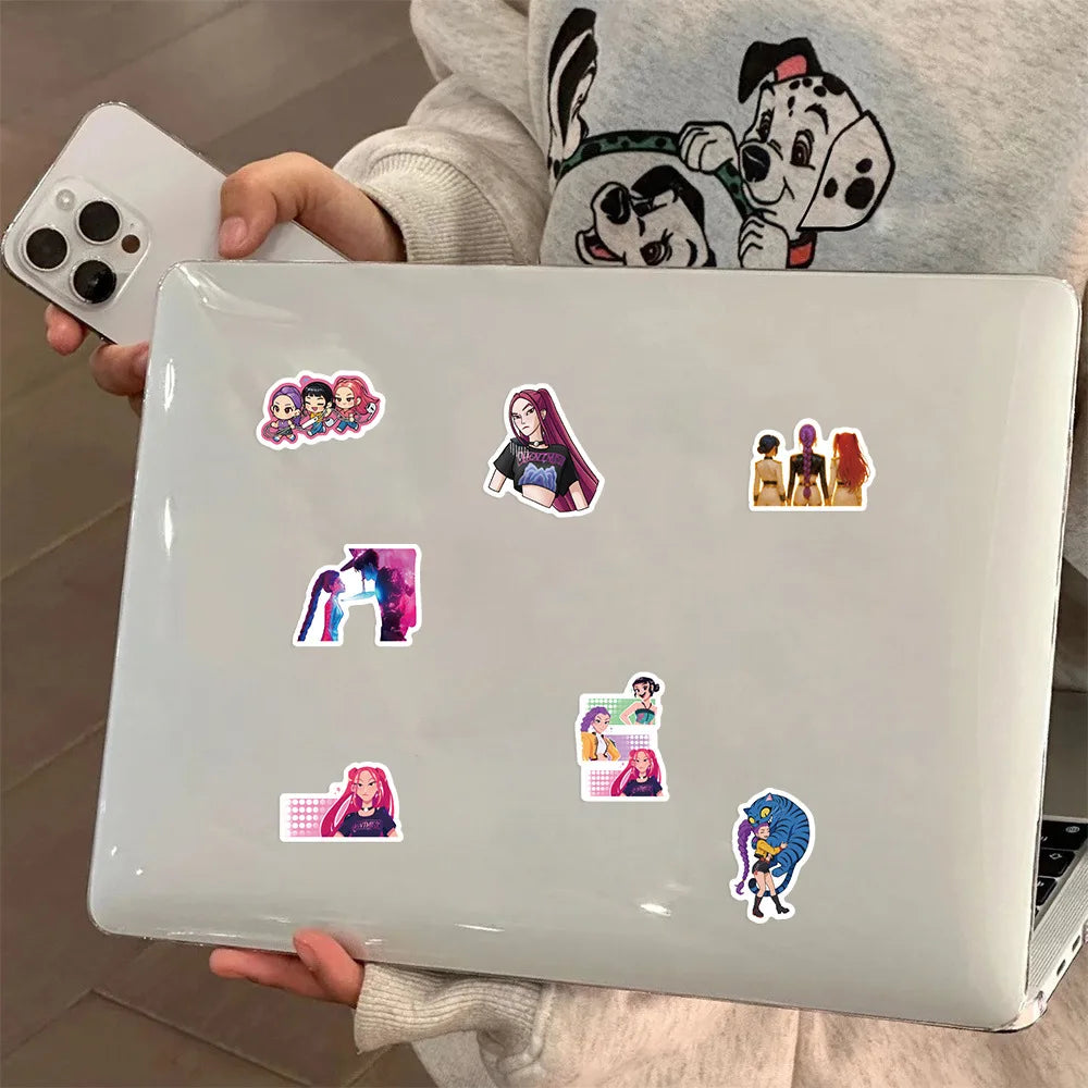 74pcs Kpop Demon Hunters Stickers Saja Boys Laptop Stickers for Guitar Bicycle Luggage Car Stationery Party Favors Gift