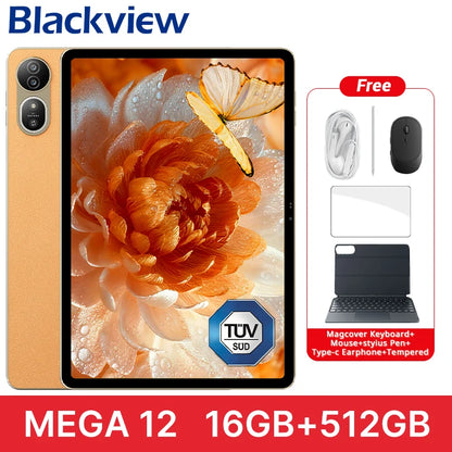 【World premiere】Blackview MEGA 12 Tablet 5G 12.2" 2.4K 120Hz Display Dimensity 7200 CPU IP69K Waterproof 50MP 10000mAh Pad PC