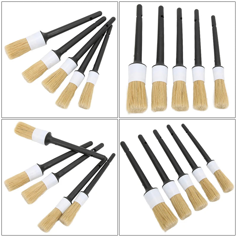 5PCS CAR DETAIG BRUSH DETAIL FOR CLEANING WHEELS ENGINE EMBLEMS AIR VENTS SET